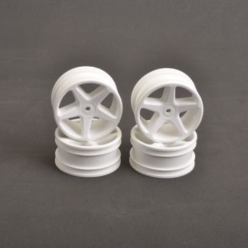 Schumacher Wheel; 5 spoke 25mm - White (Pk4) (U1932)