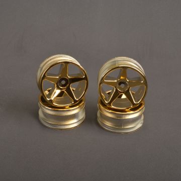Schumacher Wheel; 5 sp 25mm +5mm - Gold (pr) (Pk4) (U2032)