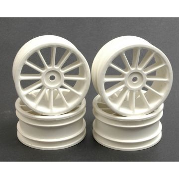 Schumacher Wheel; 12 spoke 25mm - White (Pk4) (U2170)