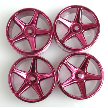 Schumacher Wheel; 5 spoke 25mm - Purple Chrome (Pk4) (U2173)