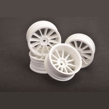 Schumacher Wheel; 12 spoke 24mm - White (Pk4) (U2366)