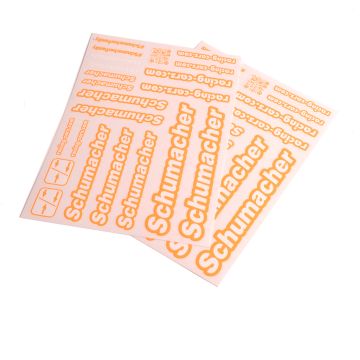 Schumacher Decal Sheet - Neon Orange - pk2 (U8589)