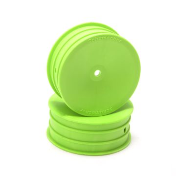 Schumacher Wheel; Hex Front - Green - 2WD - pr (U8685)
