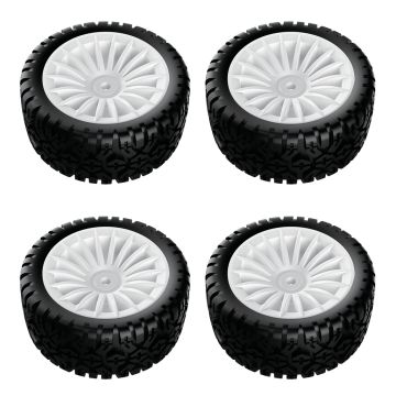 UDIRC Rally L Tyres White Wheels 4pcs (UD1603-005A)