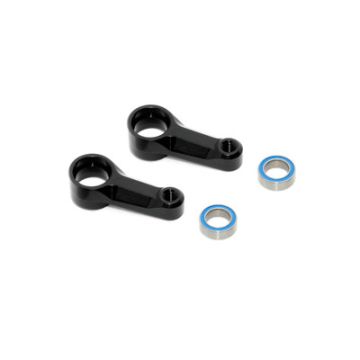 Xray X4 Alu Dual Steering Arm - Black + Ball-Bearings (2) (XR302517-K)