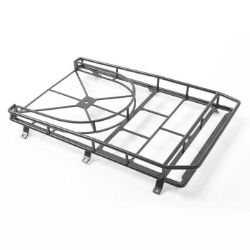 RC4WD Krabs Roof Rack W/Spare Tyre Mount For Axial SCX10 Ii Xj (Black) (VVV-C0345)