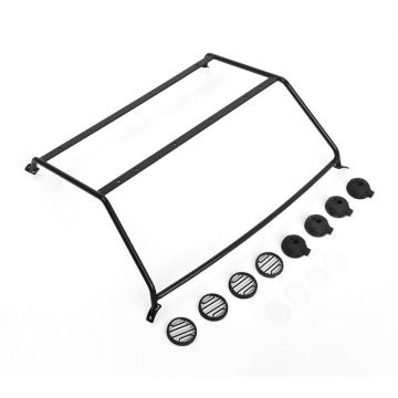 RC4WD Exterior Steel Roll Cage W/ Lights For Vanquish Vs4-10 Origin Halfcab Body (Black) (VVV-C0966)