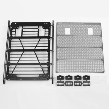 RC4WD Command Roof Rack W/Diamond Plate & 4X Square Lights Traxxas TRX-4 Mercedes-Benz G-500 (A) (VVV-C1000)