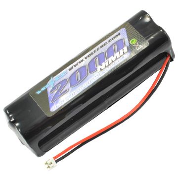 Voltz TX 9.6V 2000mAh NiMH Flat Battery Pack JR/Spectrum And Pulse Stick (VZ0182)