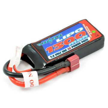Voltz 1300mAh 2S 7.4V 30C LiPO Battery (Deans Connector) (VZ0413002S)