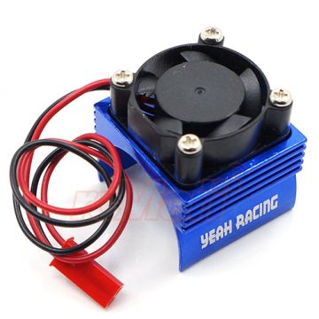 Yeah Racing Aluminum 380 Motor Heat Sink w/ Cooling Fan Blue (YA-0461BU)