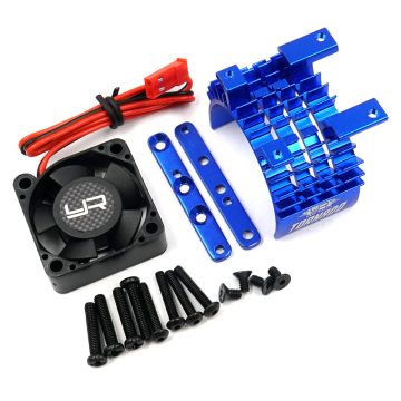 Yeah Racing Aluminium 540 & 550 Motor Heat Sink w/Tornado High Speed Fan Blue (YA-0653BU)