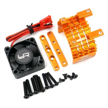 Yeah Racing Aluminium 540 & 550 Motor Heat Sink w/Tornado High Speed Fan Orange (YA-0653OR)