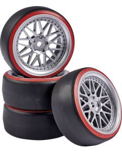 Carson 1:10 Wheel Set Drift - Silver/Red (4)