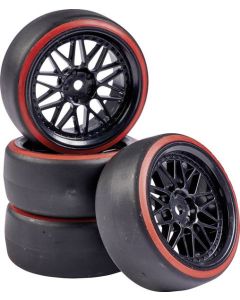 Carson 1:10 Wheel Set Drift - Black/Red (4)