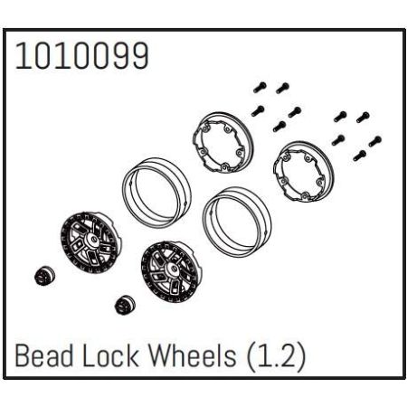 Absima 1.2" Beadlock Wheels - PRO Crawler 1:18 (4)