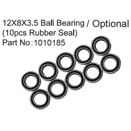 Absima 12X8X3.5 Ball Bearing ( 10pcs Rubber Seal )
