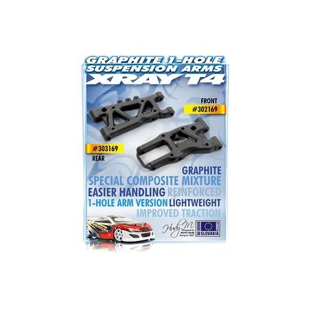 Xray Front Suspension Arm - Graphite - 1-Hole (XR302169)