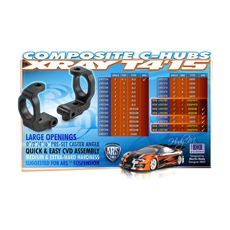 Xray Composite C-Hub Right - 4Â° Deg. - Graphite (ECS) (XR302383)