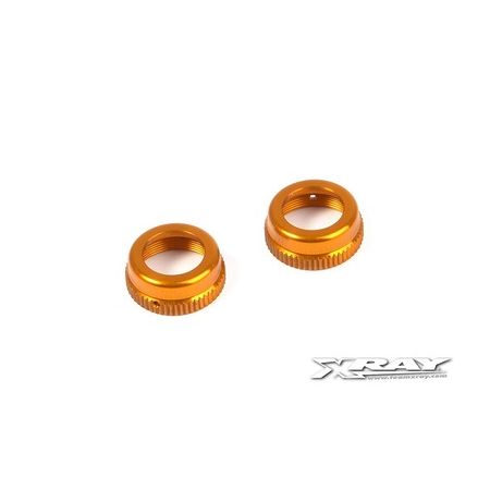 Xray Alu Shock Cap-Nut With Vent Hole - Orange (2) (XR308353-O)