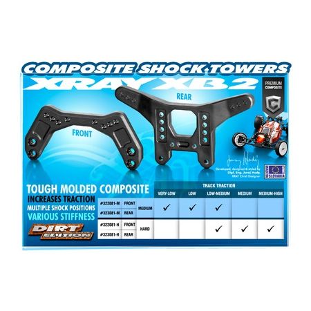 Xray Composite Shock Tower Rear - Hard (XR323081-H)