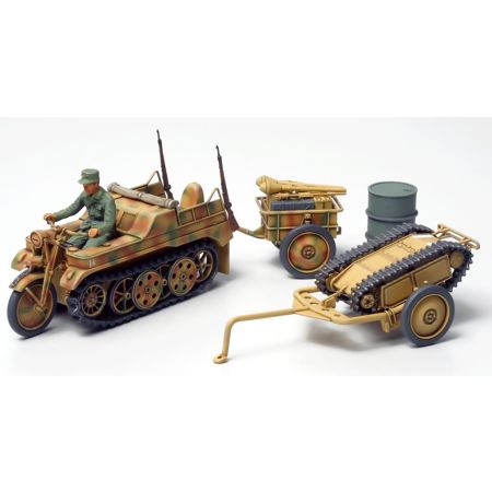 1/48 Tamiya Kettenkraftrad w/cart & Goliath (THC32502)