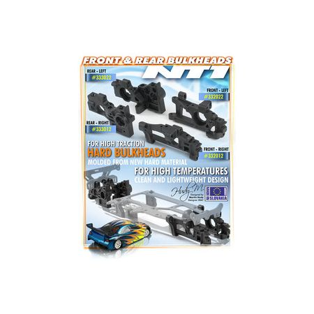 Xray Composite Lower & Upper Bulkhead Rear Left - Extra Roll Center - Hard (XR333022)