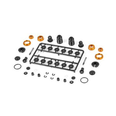 Xray Alu Shock Absorber-Set - Low Profile - Orange (2) (XR338000-O)