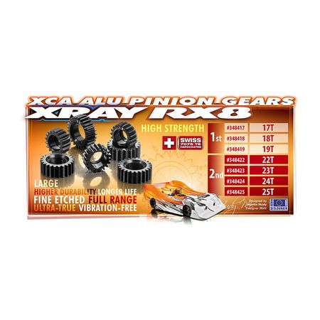 Xray XCA Alu Pinion Gear 18T (1St) - 7075 T6 - Hard Coated - Large (XR348418)