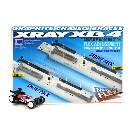 Xray Graphite Chassis Brace Upper Deck - Saddle Pack (2) (XR361169)