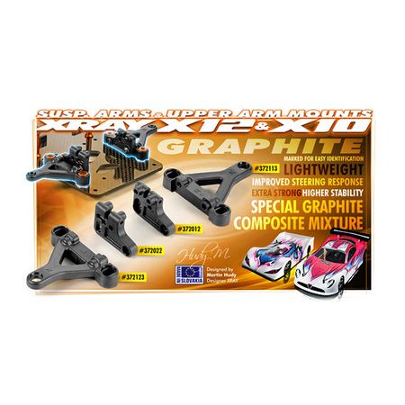 Xray Composite Suspension Arm - Front Lower - Right - Graphite (XR372113)
