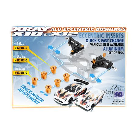 Xray Alu Eccentric Bushing 0.5mm - Orange (2) (XR372317-O)