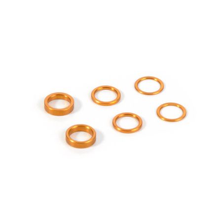 Xray Set Of Alu Shims 6.37X8.4mm (0.5mm, 1.0mm, 2.0mm) - Orange (XR375090-O)