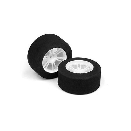 Xray M18Mt Rear Foam Tire Mounted (37Deg) - Magenta (2) (XR389582)