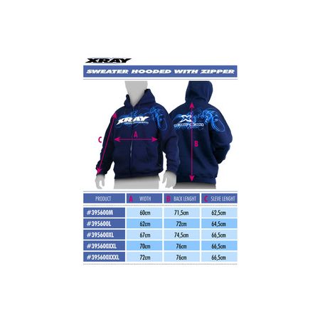Xray Xray Sweater Hooded With Zipper - Blue (M) (XR395600M)
