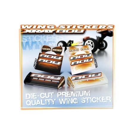 Xray Xray XB808 Wing Sticker - Die-Cut - White (XR397356)