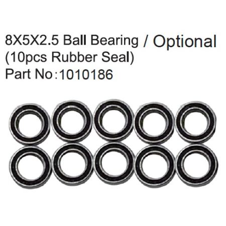Absima 8X5X2.5 Ball Bearing ( 10pcs Rubber Seal )