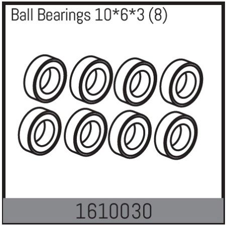 Absima Ball Bearings 10*6*3 (8) (AB1610030)