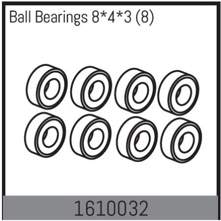 Absima Ball Bearings 8*4*3 (8) (AB1610032)