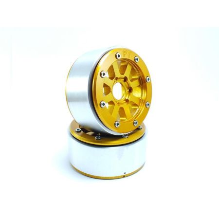 Metsafil Beadlock Wheels HAMMER Gold/Gold 1.9 (2) w/o Hub (MT5040GOGO)