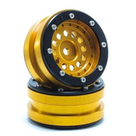 Metsafil Beadlock Wheels PT-Bullet Gold/Black 1.9 (2 pcs) (MT0020GOB)