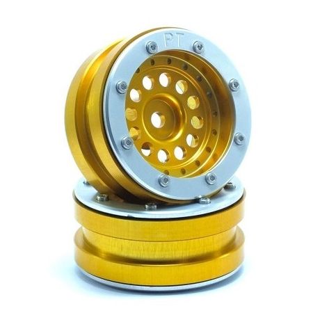 Metsafil Beadlock Wheels PT-Bullet Gold/Silver 1.9 (2 pcs) (MT0020GOS)