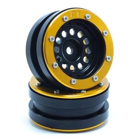 Metsafil Beadlock Wheels PT-Bullet Black/Gold 1.9 (2 pcs) (MT0020BGO)