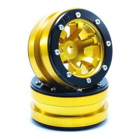 Metsafil Beadlock Wheels PT-Claw Gold/Black 1.9 (2 pcs) (MT0060GOB)