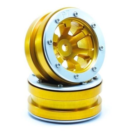 Metsafil Beadlock Wheels PT-Claw Gold/Silver 1.9 (2 pcs) (MT0060GOS)