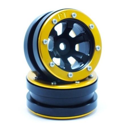 Metsafil Beadlock Wheels PT-Claw Black/Gold 1.9 (2 pcs) (MT0060BGO)