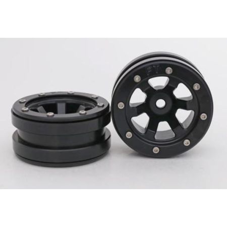 Metsafil Beadlock Wheels PT-Claw Black/Black 1.9 (2 pcs)Â  (MT0060BBÂ )