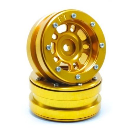 Metsafil Beadlock Wheels PT-Distractor Gold/Gold 1.9 (2 pcs) (MT0040GOGO)