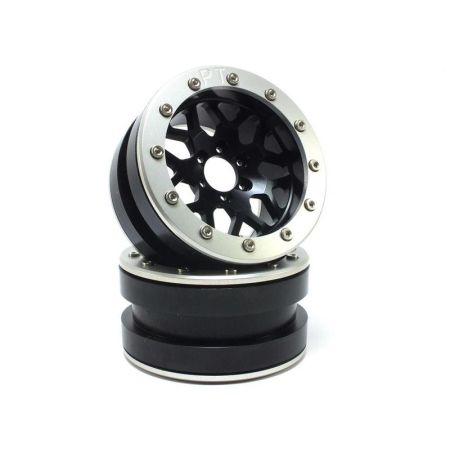Metsafil Beadlock Wheels PT-MESH black/silver 2.2 (2) w/o Hub (MT2210BS)