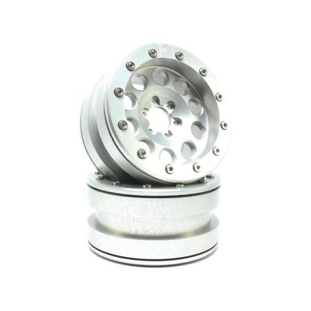 Metsafil Beadlock Wheels PT-REVOLVER silver/silver 2.2 (2) w/o Hub (MT2220SS)